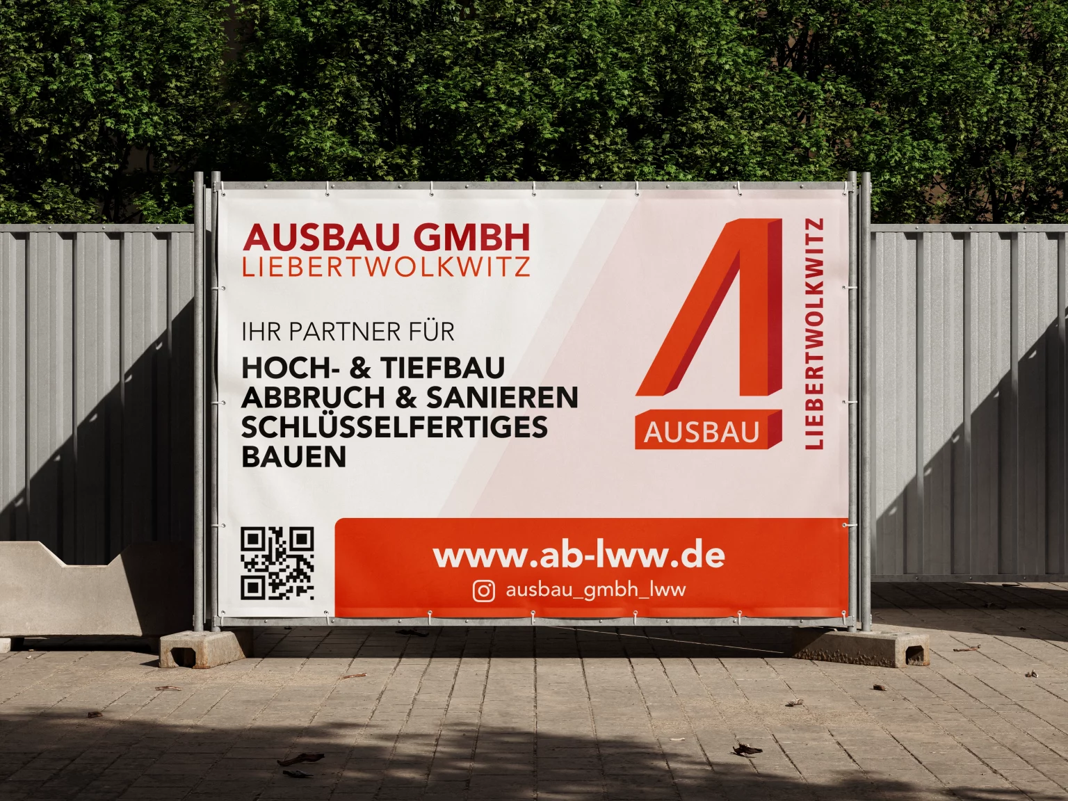 Bauzaunbanner Druck für die Ausbau GmbH Liebertwolkwitz